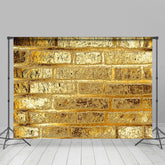 Lofaris Classic Gold Brick Wall Photography Studio Backdrop